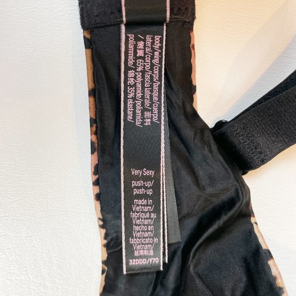 NWOT Victoria's Secret Bra 32DD Very Sexy Push-up Leopard Bling Straps Logo - Picture 10 of 10